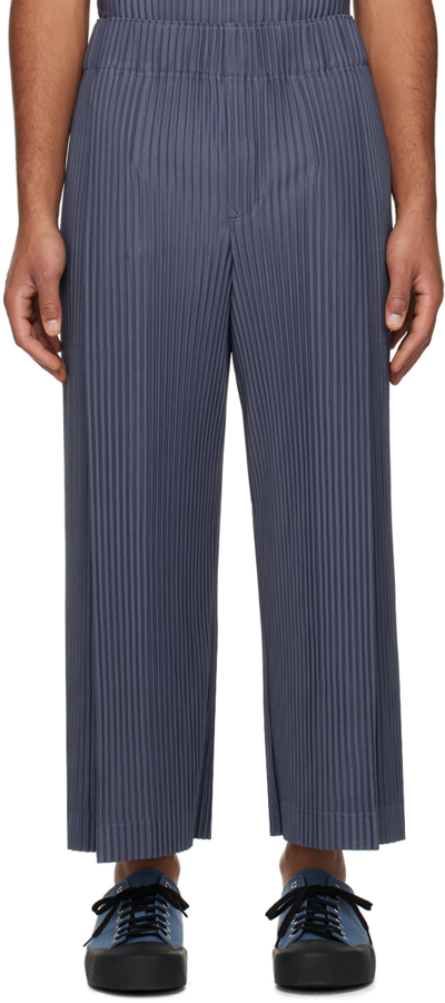 Issey Miyake Gray Monthly Color October Trousers In 18-slate Gray