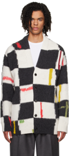 ZEGNA X THE ELDER STATESMAN WHITE & BLACK CHECK CARDIGAN