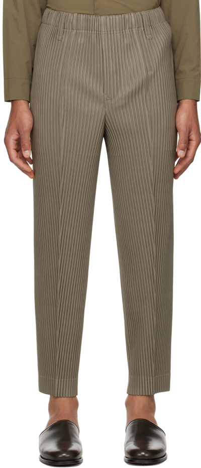 Issey Miyake Khaki Compleat Trousers In Bronze Grey