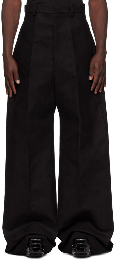 Rick Owens Black Dirt Cooper Trousers In 09 Black