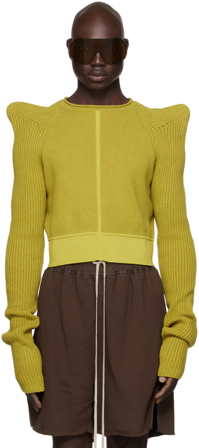 Rick Owens Yellow Tec Jumper In 32 Acid