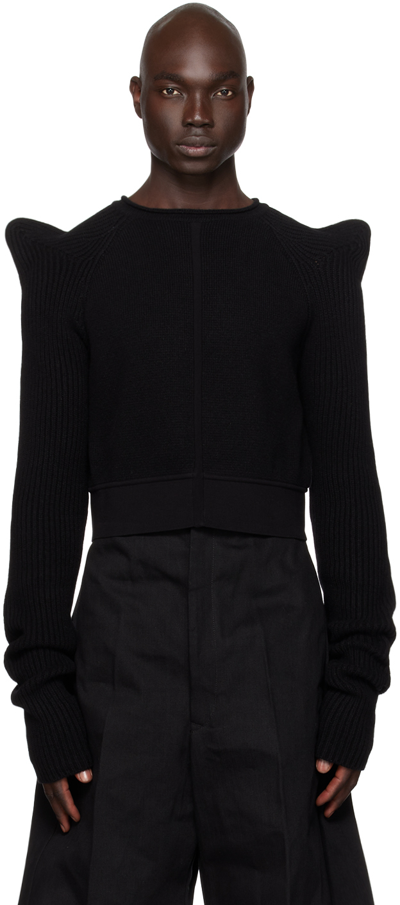 Rick Owens Black Tec Pull Jumper In 09 Black