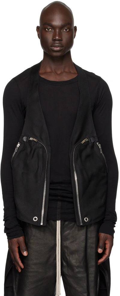 Rick Owens Bauhaus Vest Vest In Black Leather In 48