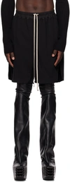 Rick Owens Straight-leg Stretch-cotton Poplin Drawstring Shorts In 09 Black