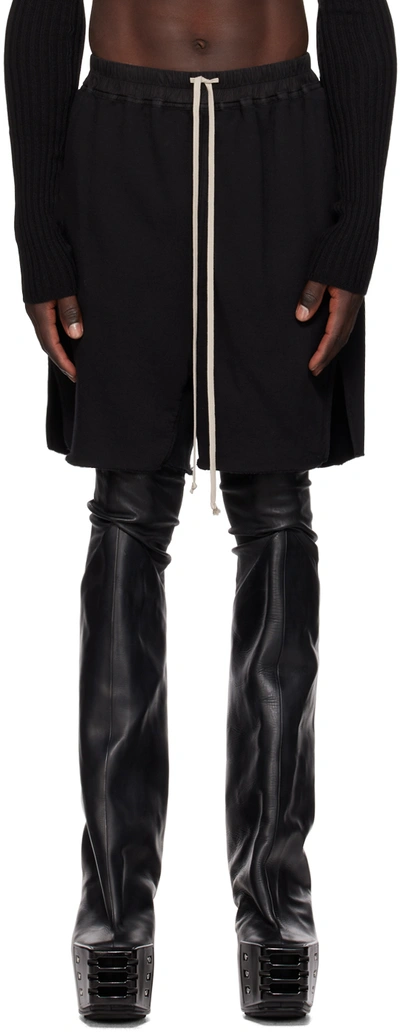 RICK OWENS BLACK BOXER SHORTS