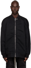 RICK OWENS DRKSHDW BLACK JUMBO FLIGHT DENIM BOMBER JACKET