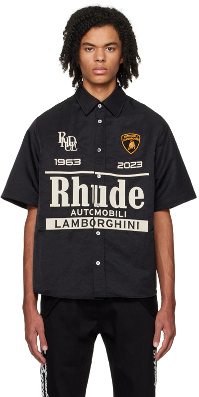 RHUDE BLACK AUTOMOBILI LAMBORGHINI EDITION SHIRT