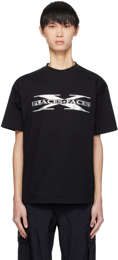 Places+faces Black 'x' T-shirt