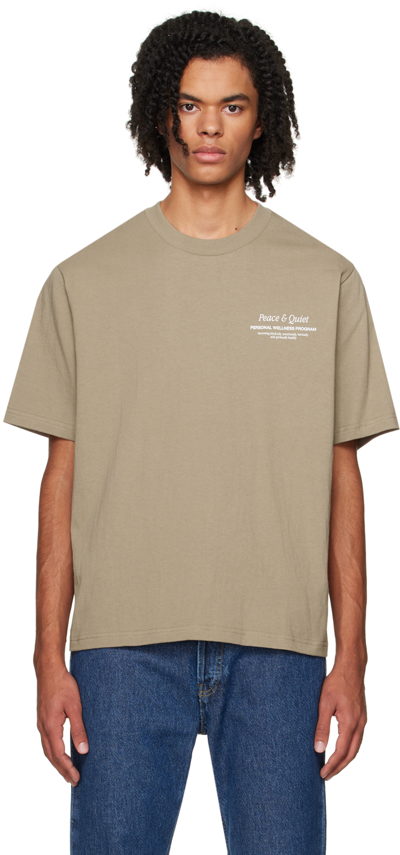 Museum Of Peace And Quiet Taupe Wellness Program T-shirt In Green