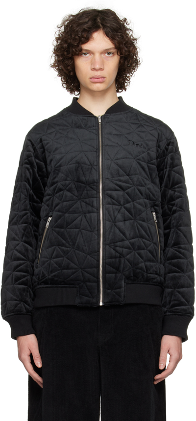 Dime Black Quilted Bomber Jacket