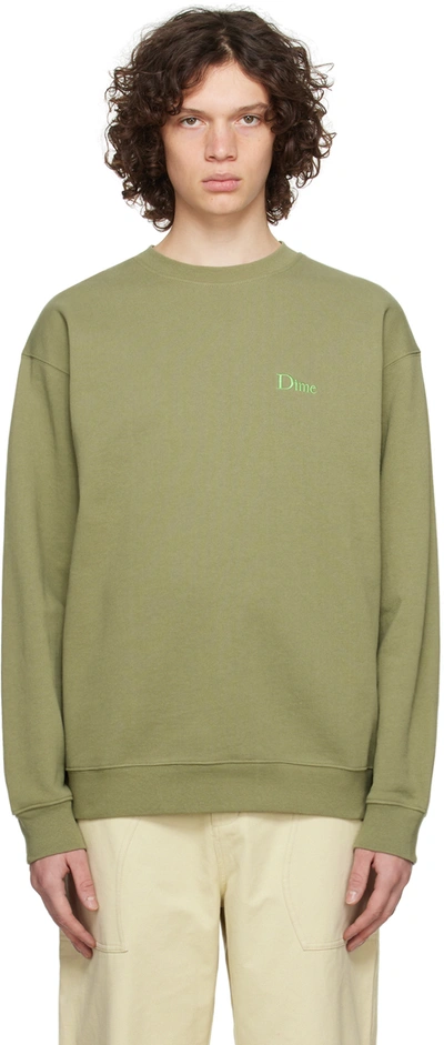 Dime Green Classic Sweatshirt In Army Green