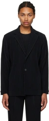 ISSEY MIYAKE BLACK TAILORED PLEATS 2 BLAZER