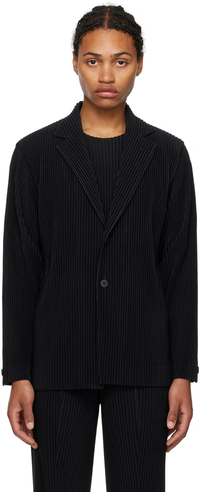 Issey Miyake Black Tailored Pleats 2 Blazer In 15-black