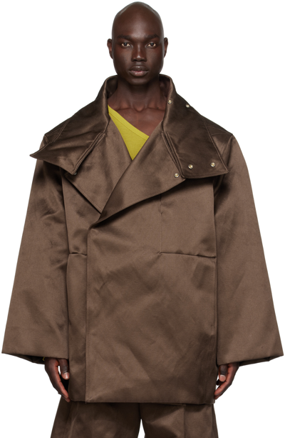 Rick Owens Brown Caban Down Jacket In 04 Brown