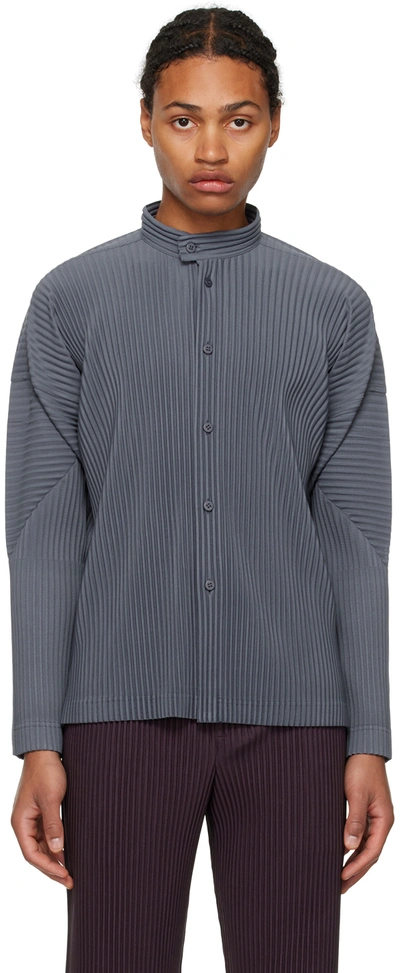 Issey Miyake Gray Monthly Color October Shirt In 18-slate Gray