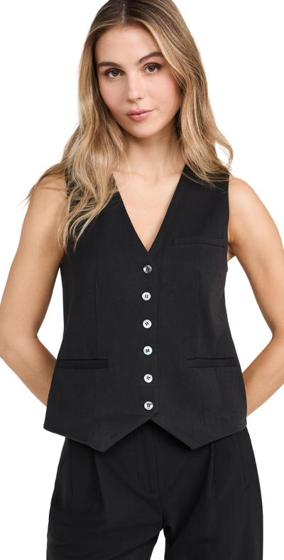 Staud Brett Waistcoat In Black