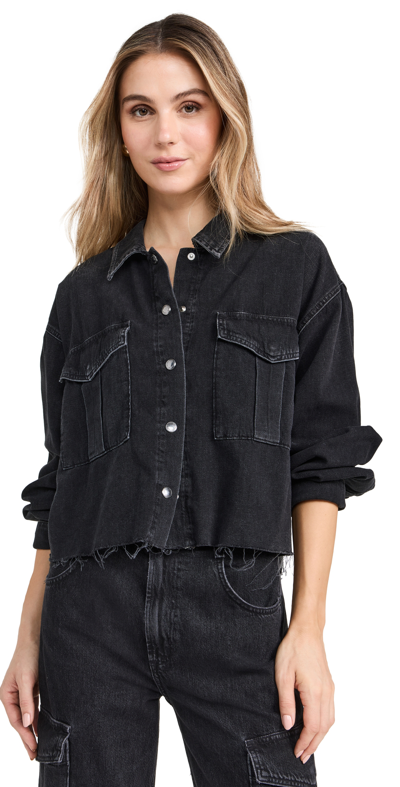 Agolde Nyx Cotton Denim Shirt In Intense