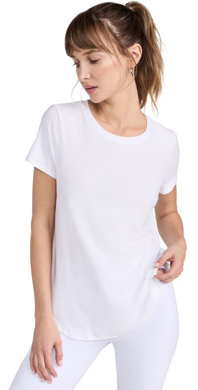 Beyond Yoga Featherweight On The Down Low Tee In Cloud White