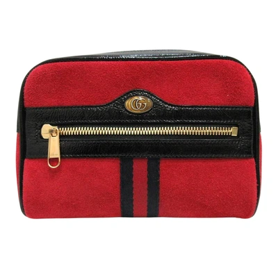 Gucci Ophidia Red Suede Shoulder Bag ()