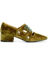 TOGA embellished velvet loafers,FTGPWJ8600534012188702