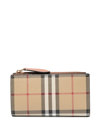 Burberry Beige Check Large Bifold Wallet In Brown
