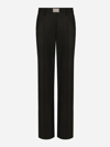 Dolce & Gabbana Flared Wool Pants With Logo Tag In Black