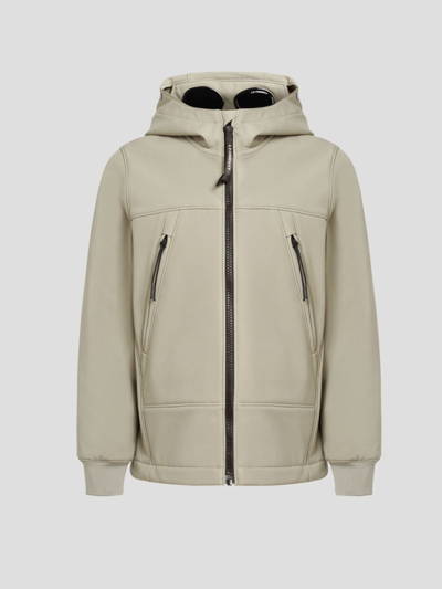 C.p. Company Kids' Shell-r Goggle Hooded Jacket In Nude & Neutrals