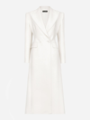 Dolce & Gabbana Long Double-breasted Wool Cady Coat In White