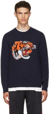 Gucci Tiger-intarsia Contrast-back Wool Jumper
