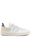 Veja V-10 Suede Jade White Multico Trainers In Multicoloured