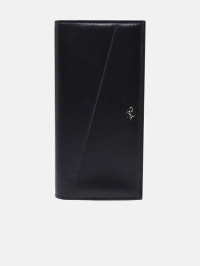 Ferrari Black Leather 'yen' Wallet