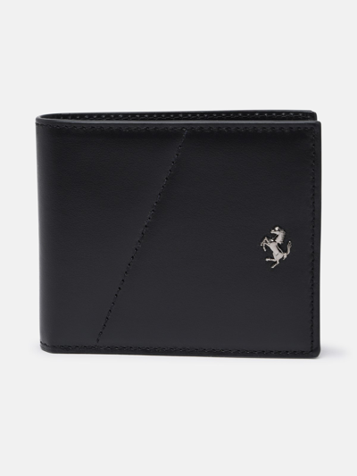 Ferrari Logo-plaque Bi-fold Wallet In Black