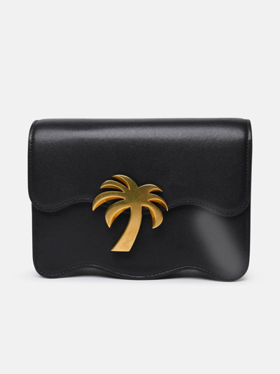 Palm Angels Black Leather 'palm Beach' Bag