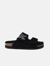 PALM ANGELS 'COMFY' BLACK SUEDE SLIPPERS