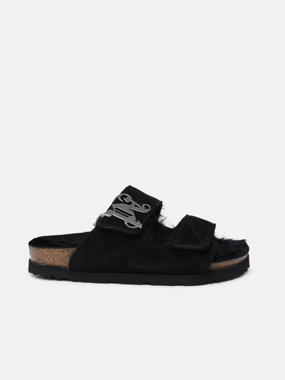 Palm Angels 'comfy' Black Suede Slippers