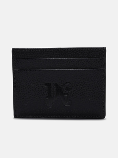 Palm Angels Black Leather 'monogram' Cardholder