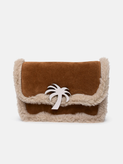 Palm Angels 'palm Beach' Bag In Beige Suede In Brown