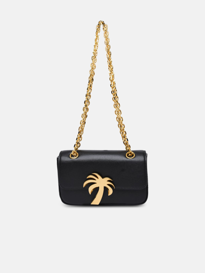 Palm Angels Black Leather 'palm Bridge' Bag