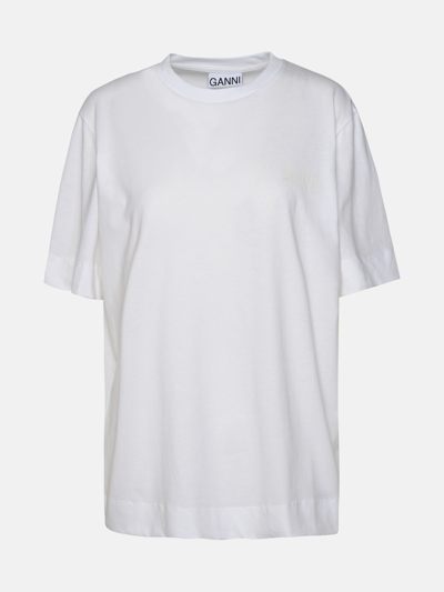 Ganni T-shirt Loose Logo In White