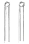 Tasha Twisted Snake Chain Linear Drop Earrings In Silver