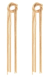 Tasha Twisted Snake Chain Linear Drop Earrings In Gold