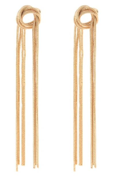 Tasha Twisted Snake Chain Linear Drop Earrings In Gold