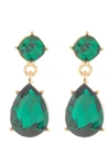 Cara Crystal Drop Earrings In Green