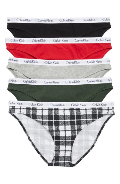 Calvin Klein Logo Bikini In Black/ Red/ Grey/ Green/ Plaid