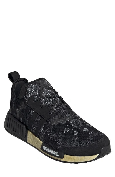 Adidas Originals X Neighborhood Nmd_r1 "paisley Night Navy" Sneakers In Core Black