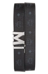 MCM REVERSIBLE SIGNATURE LEATHER BELT,MXB6AVI03