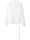 Off-white Cut-out Buckled Poplin Shirt In White