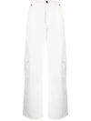 The Mannei Sado Rigid High-rise Wide-leg Cargo Jeans In White