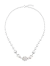 KASUN LONDON ORB & 3 PEARLS NECKLACE,ORBAND3PEARLSNECKLACESILVER12184587