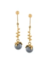 KASUN LONDON EXPOSED PEARL DROP EARRINGS,PEARLDROPEARRINGSGOLD12184592